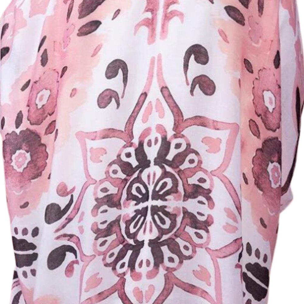 Floral Watercolor Print Kimono Cardigan Coverup One Size NWT - Picture 3 of 5